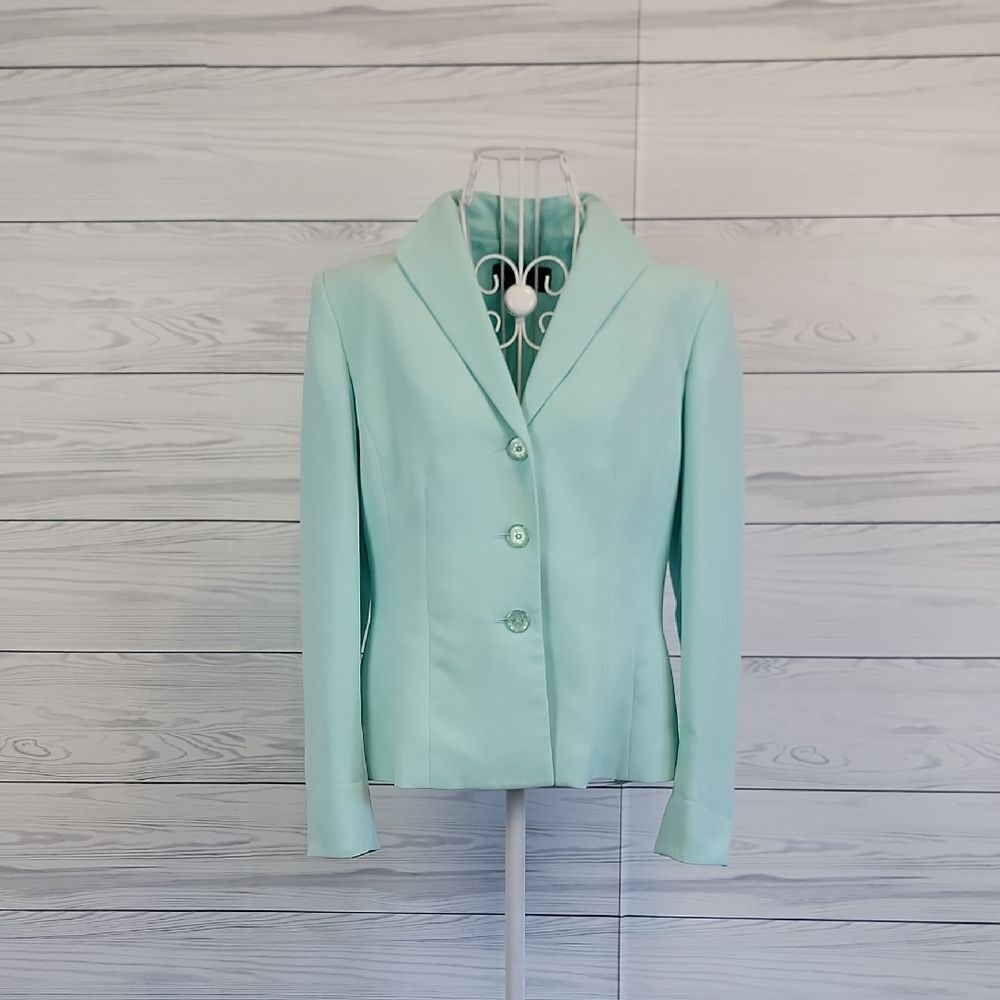 Evan Picone Mint Green Blazer Womens Size 6